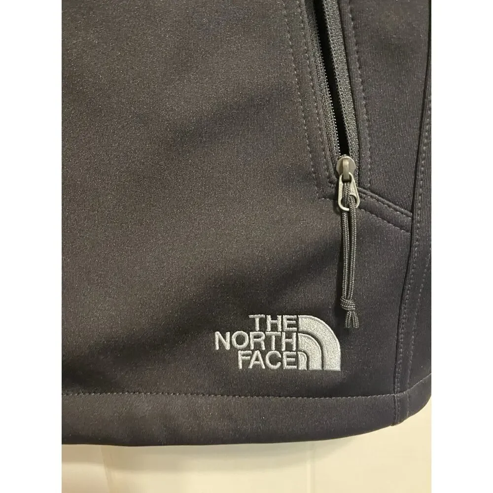 The North Face Mens Company Logo Black Ridgewall Windwall Soft Shell Vest L EUC